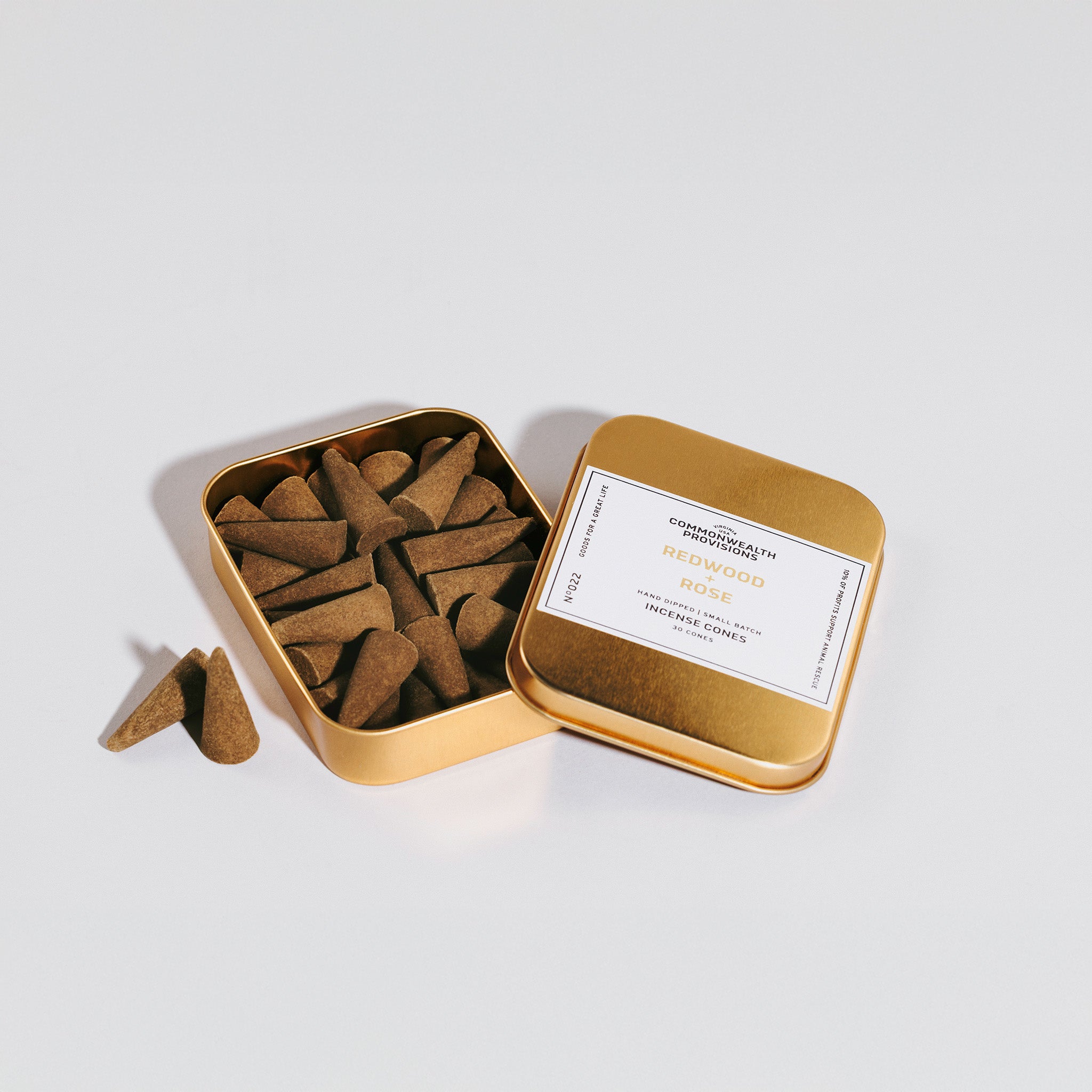 Commonwealth Provisions Redwood + Rose Incense Cones