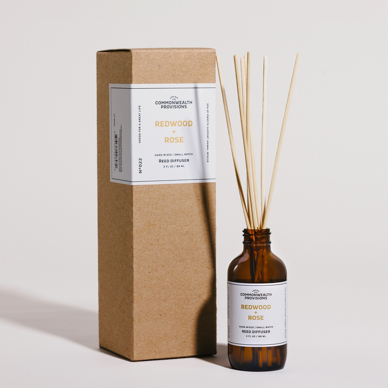 Commonwealth Provisions Redwood + Rose Reed Diffuser