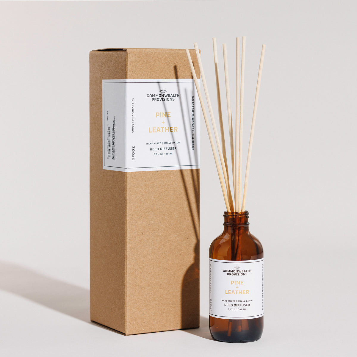 Pine + Leather Reed Diffuser | Commonwealth Provisions