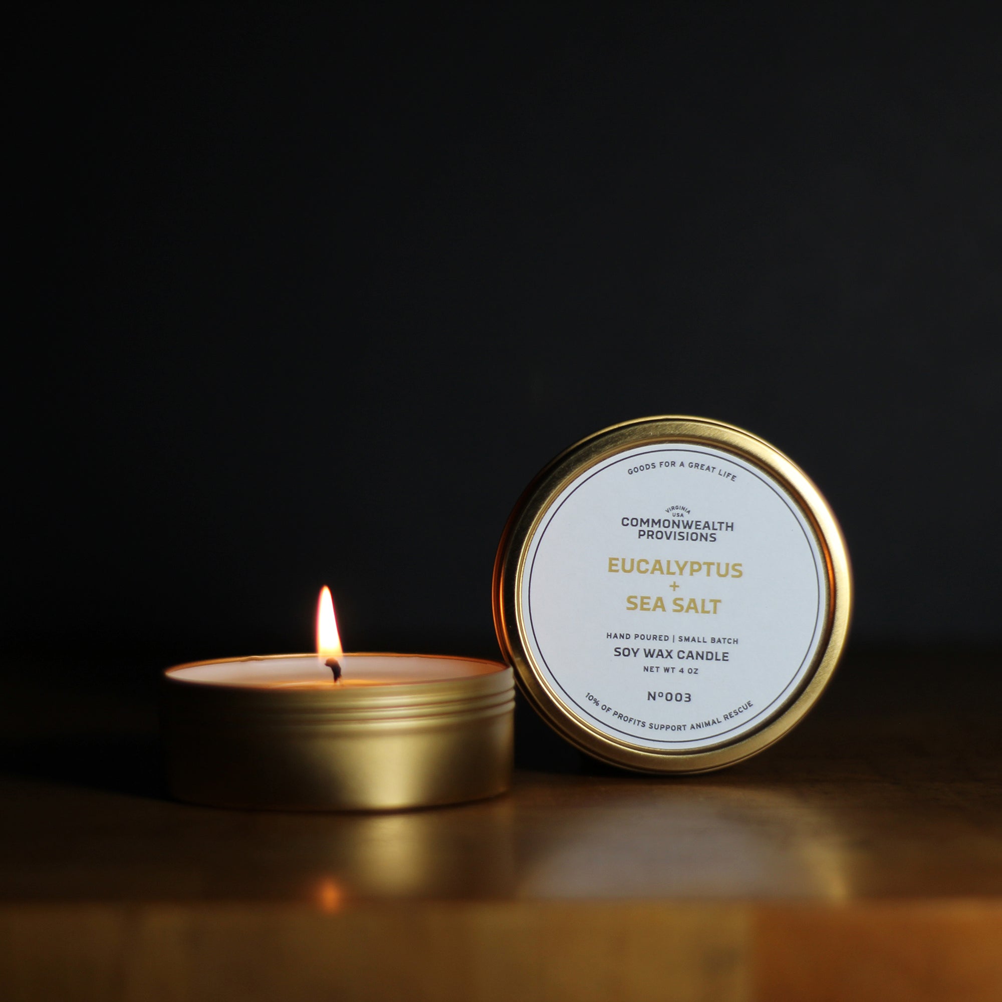 Commonwealth Provisions Eucalyptus + Sea Salt Travel Candle